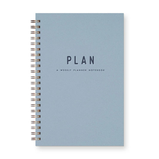 Simple Plan Undated Weekly Planner Journal: Sky Blue Cover | Deep Blue Ink