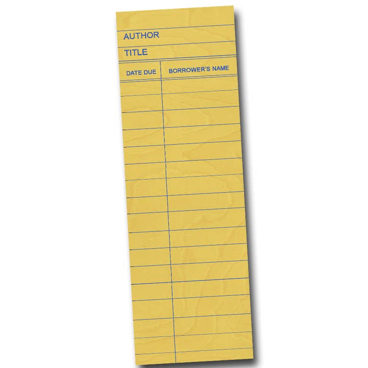 Library Card Bookmark, 3 colors