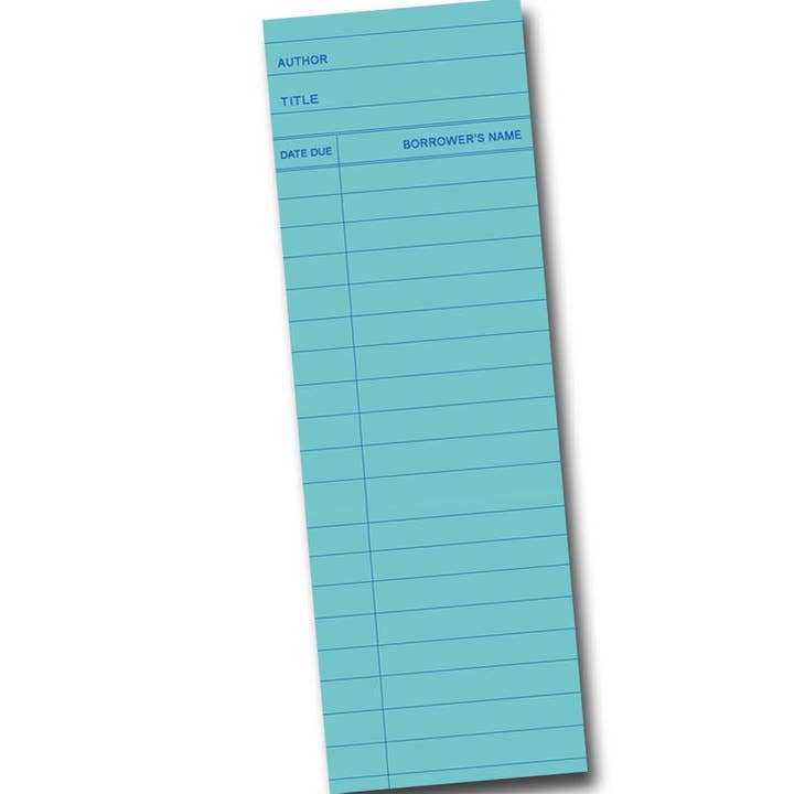 Library Card Bookmark, 3 colors