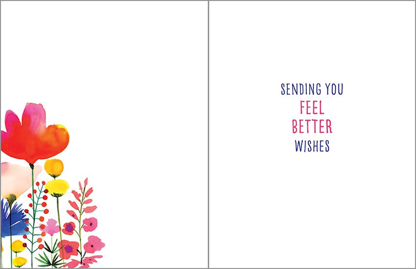 Cheery Flowers Get Well Card