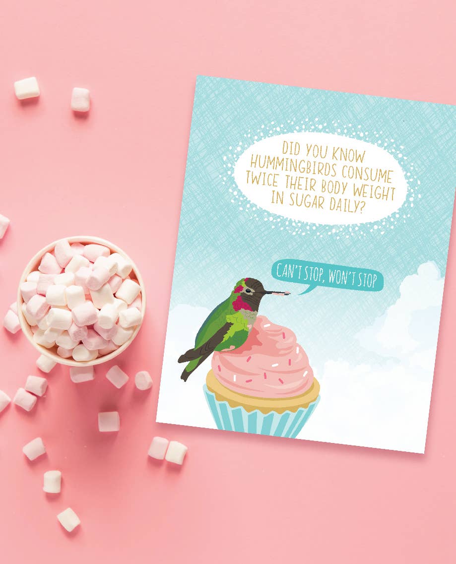 Hummingbird Sugar Birthday Card