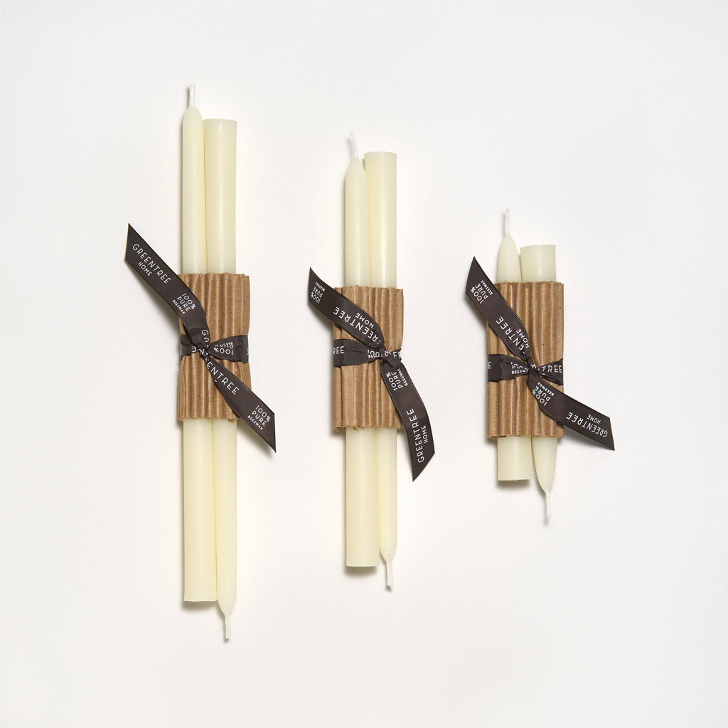12" Beeswax Tapers, 2 colors