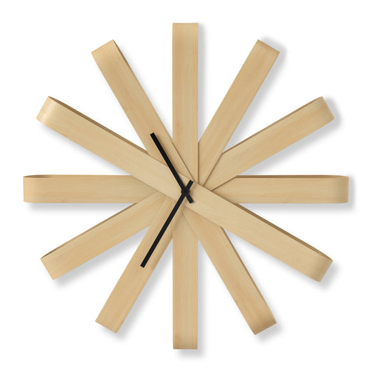 Umbra Bent Wood Ribbon Clock in Natural