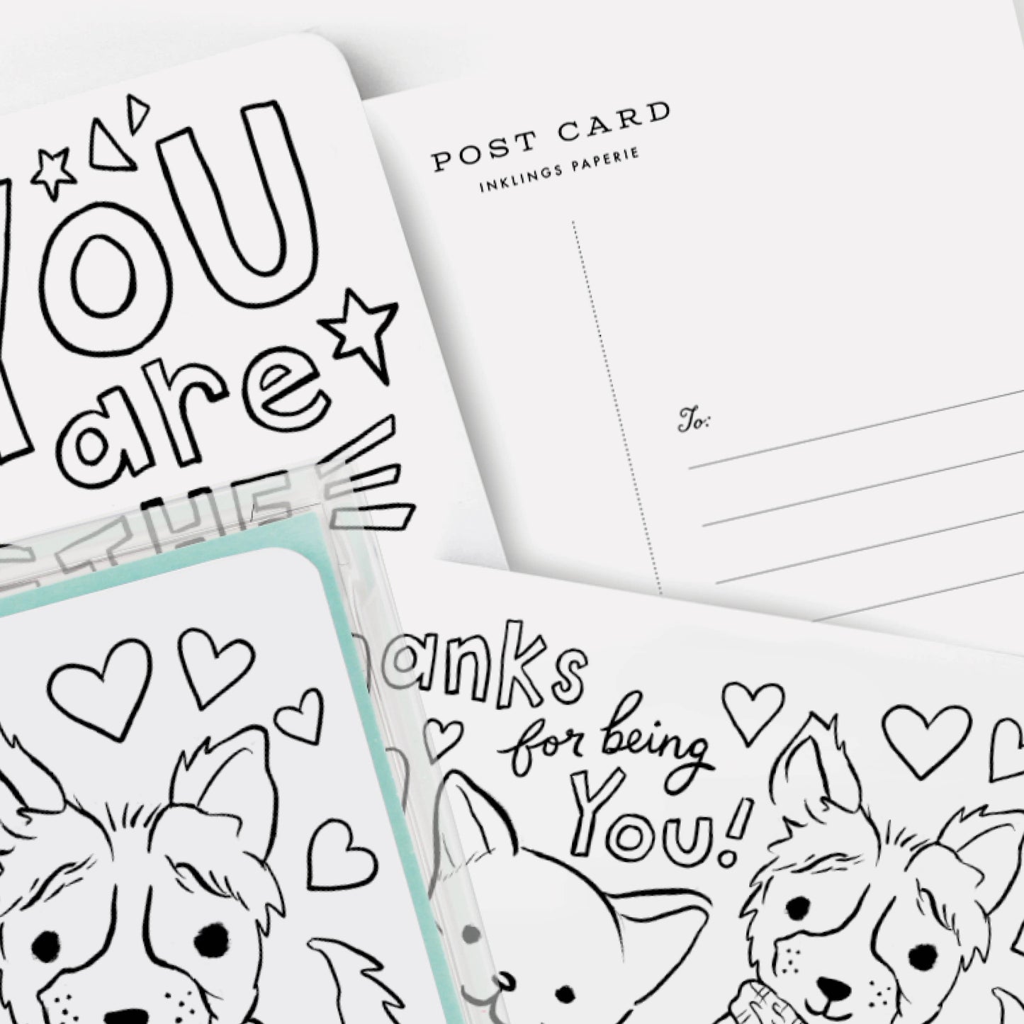 Color-In Thank You Postcard Kit for Kids
