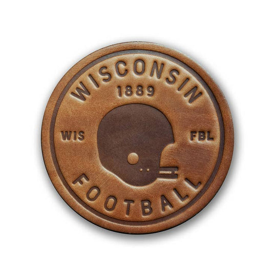 Leather Coaster - Wisconsin Football