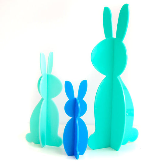 Acrylic Bunnies, Set of 3, 3 colors