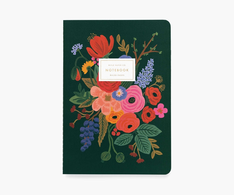 Garden Party Notebooks, set of 3 assorted
