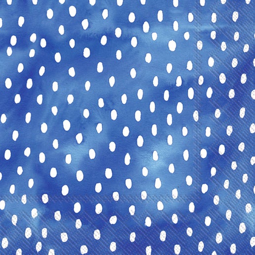 Cocktail Napkins - White Dots on Blue