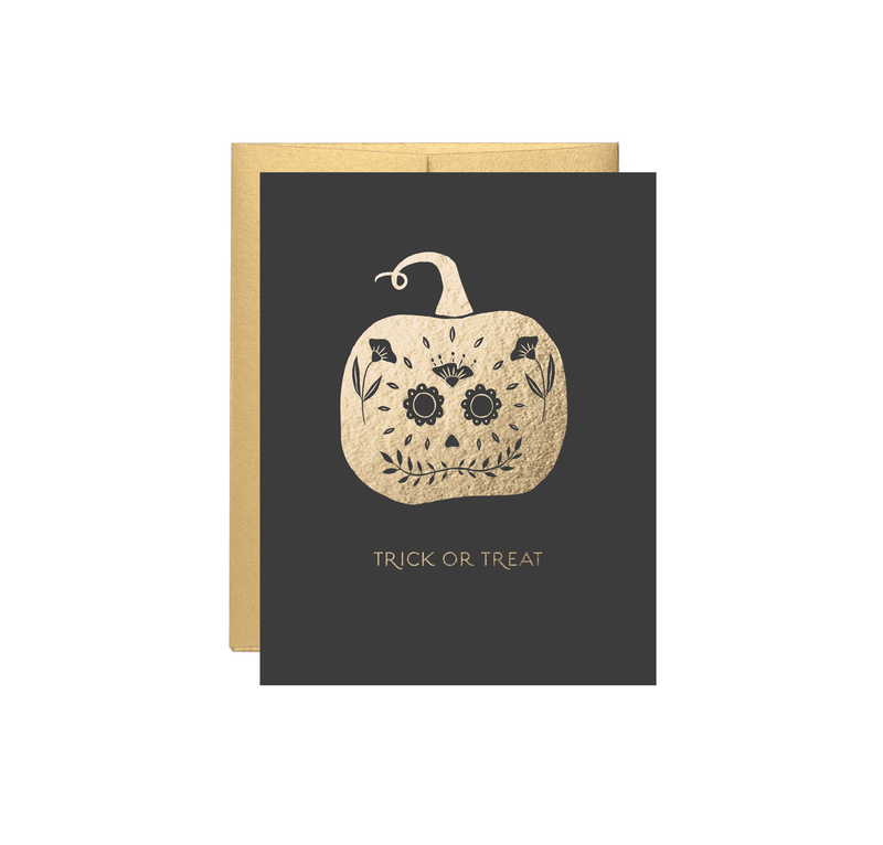 Trick or Treat Pumpkin Halloween Card