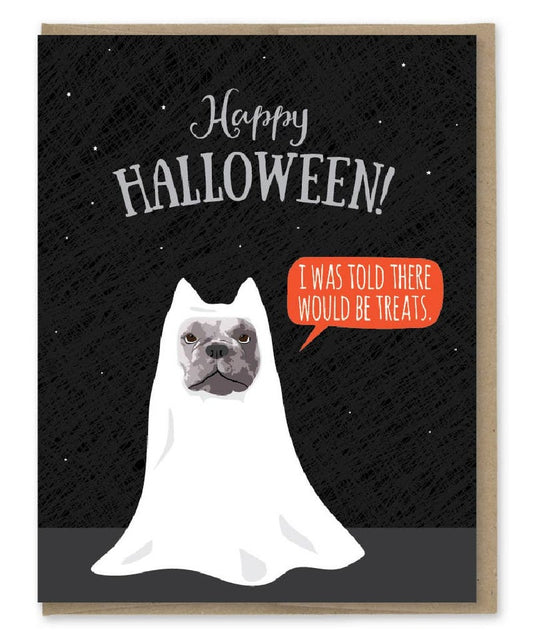 Treats French Bulldog Halloween Card