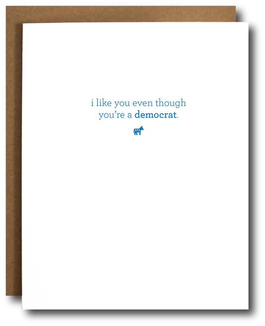 I Like You Democrat Card