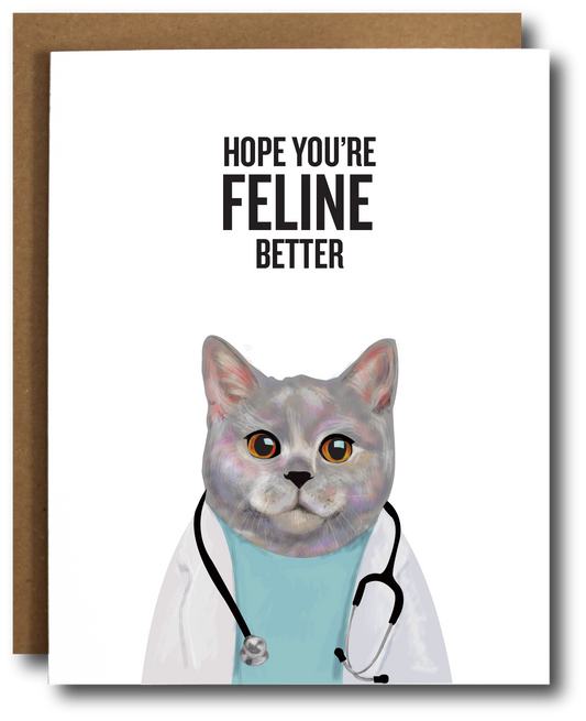Feline Better Get Well Card