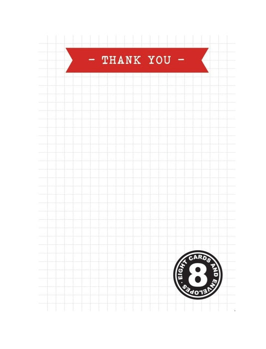 Boxed Cards, Grid Thank You, Set of 8