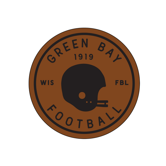 Leather Coaster - Green Bay Football