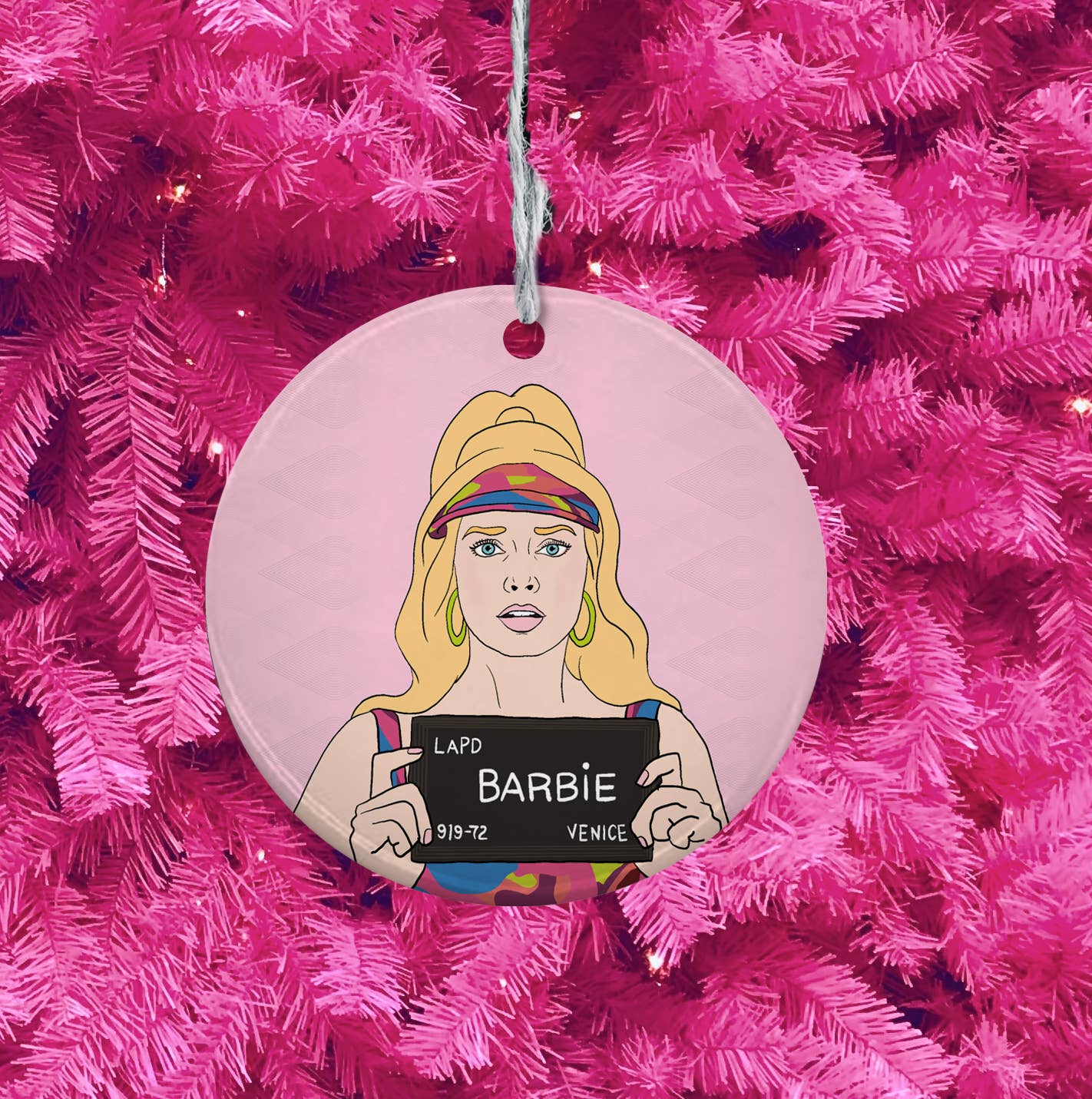 Barbie Mugshot Holiday Ornament