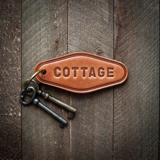 Cottage Leather Keychain Motel Style