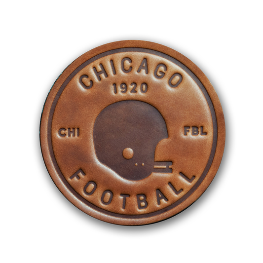 Leather Coaster - Chicago Football