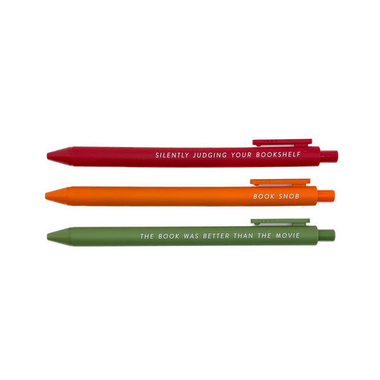 Pens for Book Snobs, set of 3