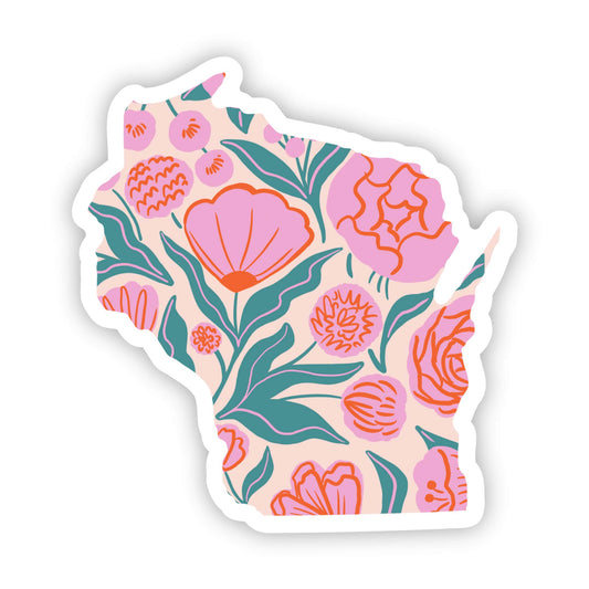 Wisconsin Elegant Floral Sticker
