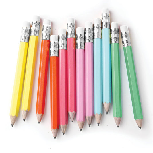 Rainbow Mini Pencils, Set of 12