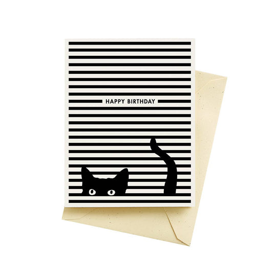 Cat Stripes Birthday Card