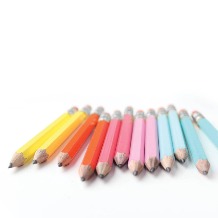 Rainbow Mini Pencils, Set of 12