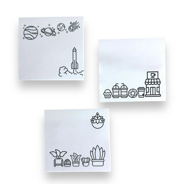 Color Your Own Post-its, Set of 3