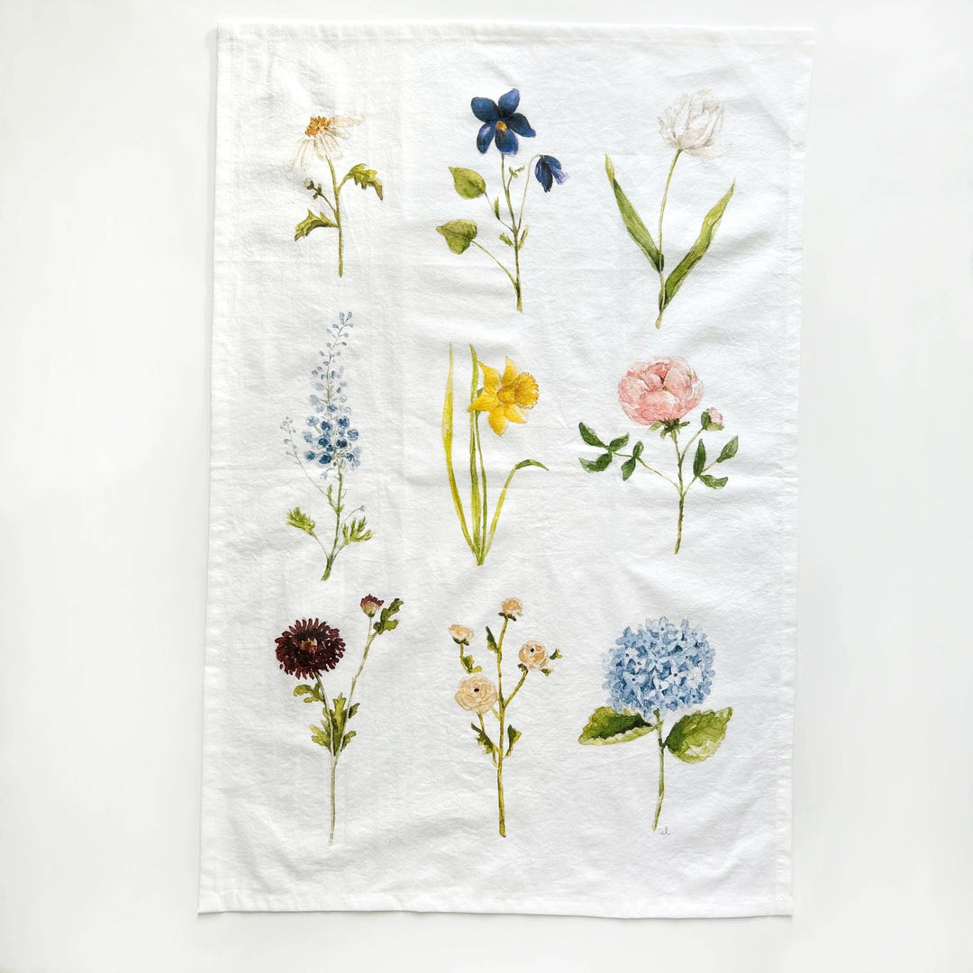 Garden Flowers Flour Sack Tea Towel