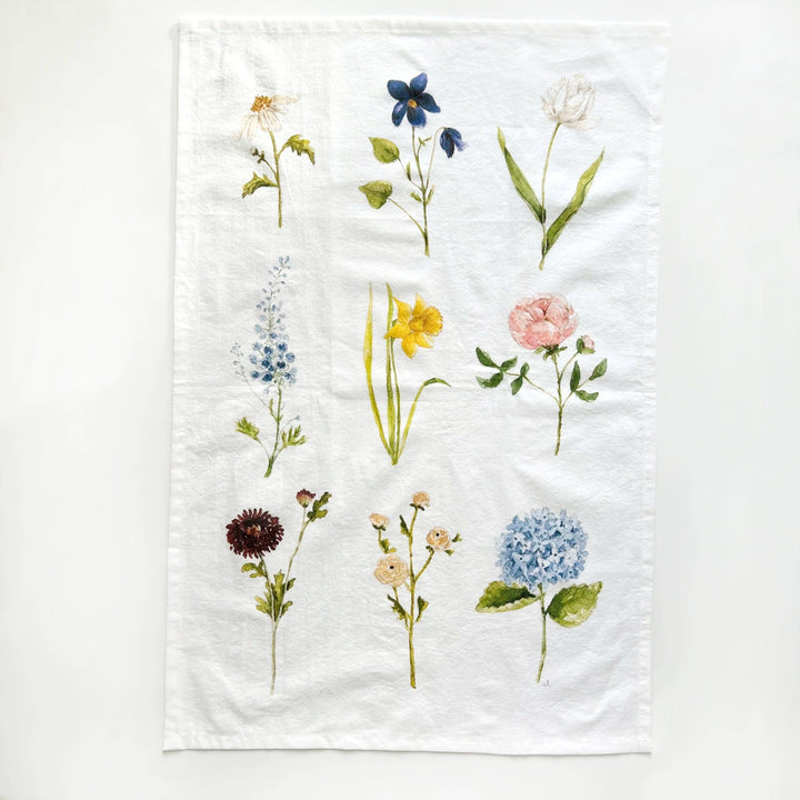 Garden Flowers Flour Sack Tea Towel