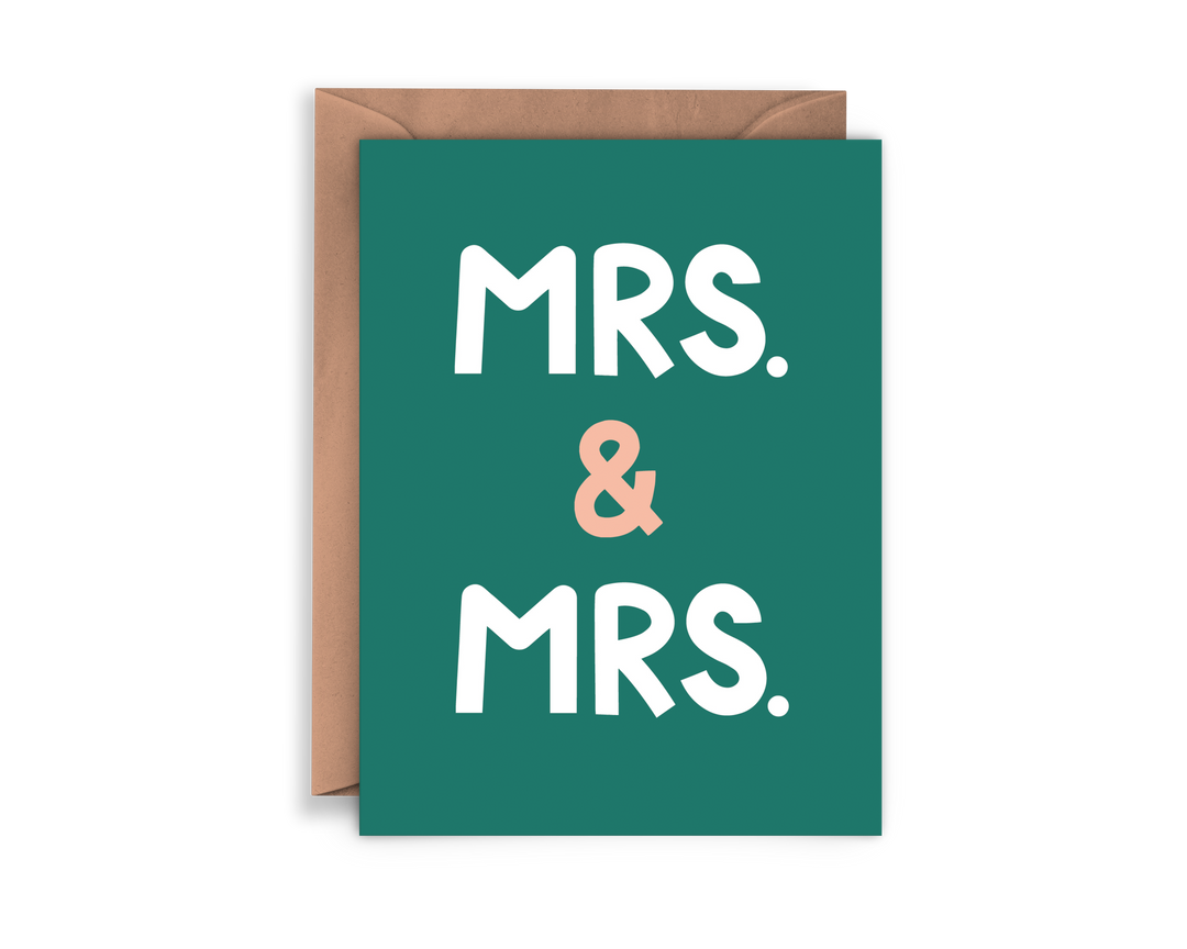 Large hand drawn letters fill the card , in white on green cardstock.