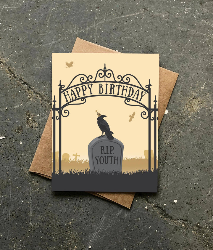 RIP Youth Funny Birthday Card