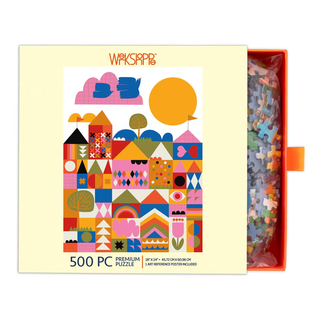 Happy Town Puzzle, 500 Pieces