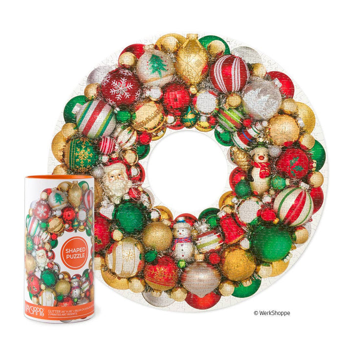 Holiday Ornament Wreath Puzzle, 1000 Pieces