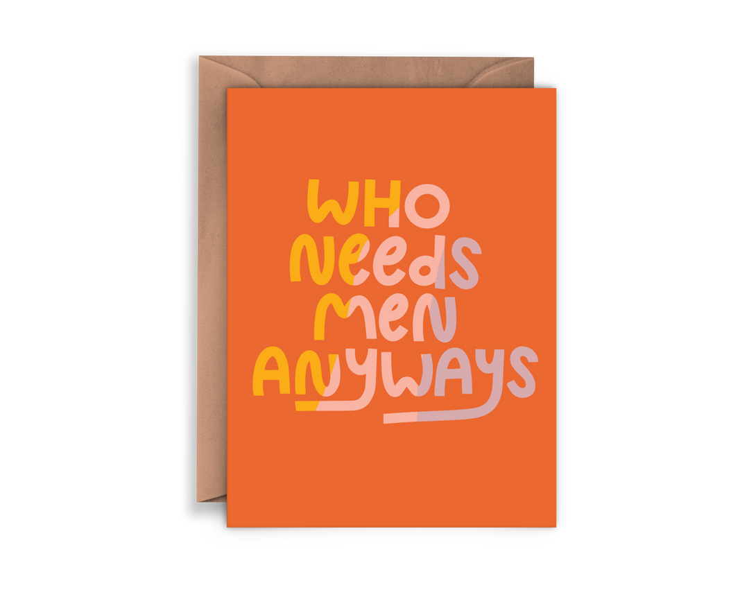 Hand lettered text in yellow, light orange and gray on orange cardstock.