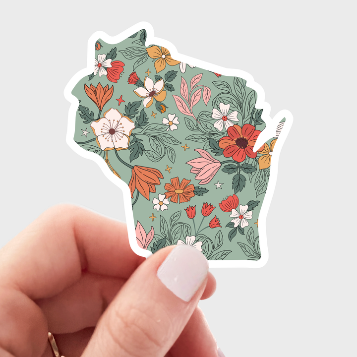 Wisconsin Flower Sticker