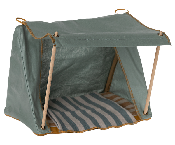 Tent for camping mice in green.