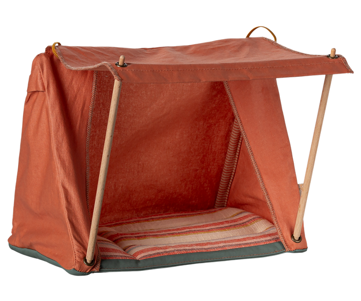 Tent for camping mice in orange.