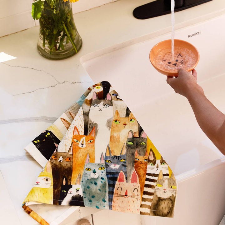 Cat Power Cotton Tea Towel