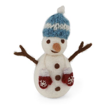 Felt Snowman with Hat and Mittens, 2 Colors