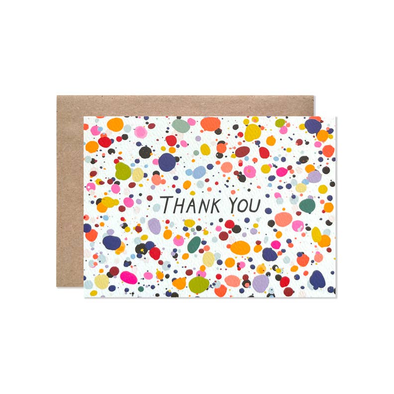 Thank You Splatter Cards, Set Of 8