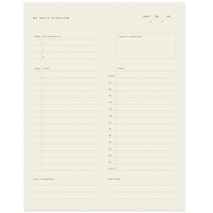 Overview Notepad, 3 Timespans