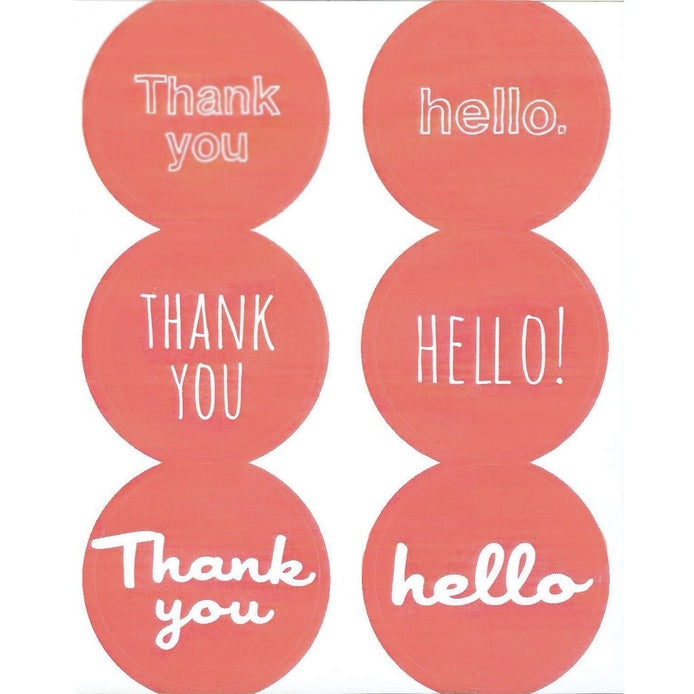 Thank You & Hello Letter Seal Stickers, 3 Colors