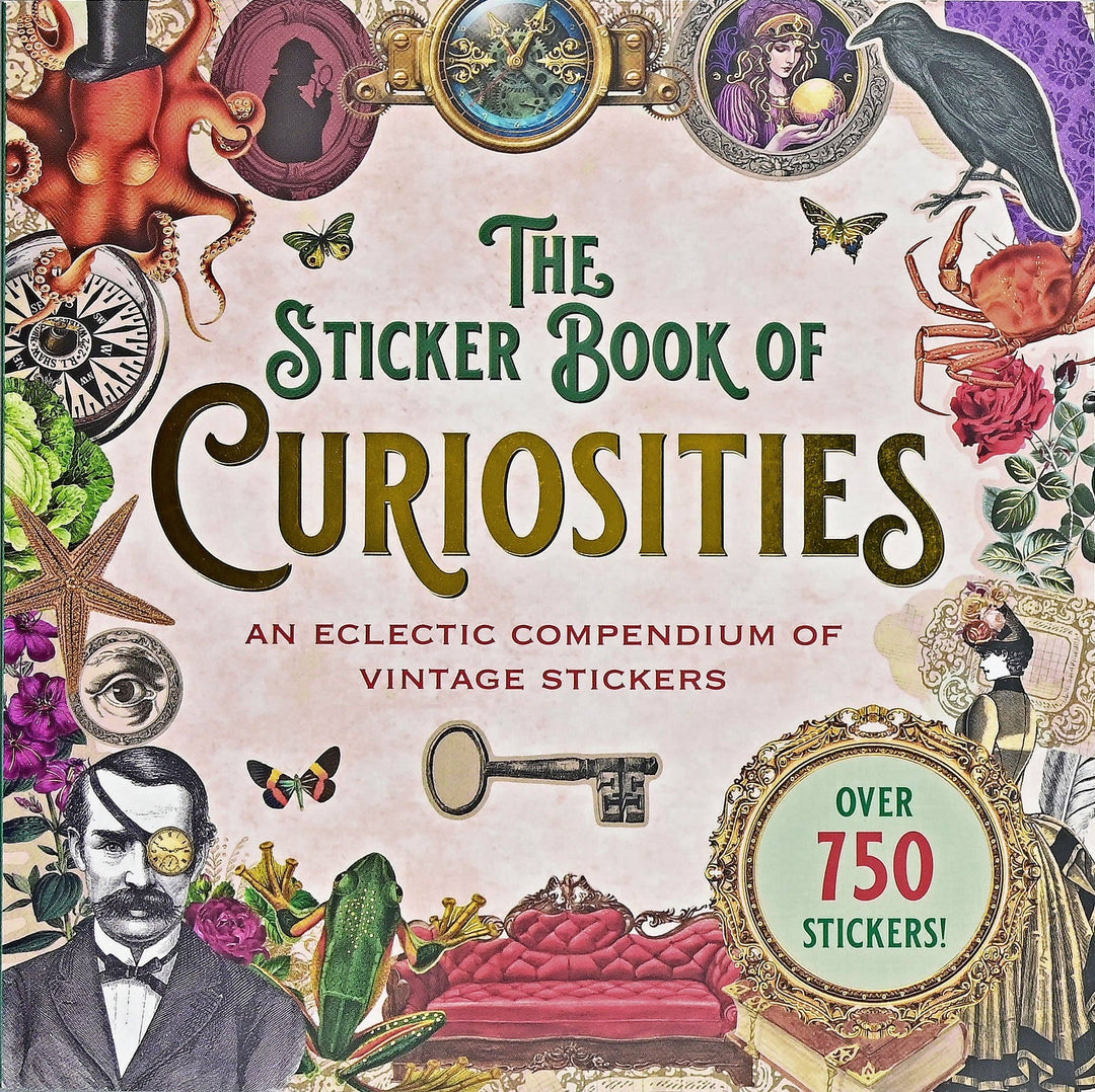 Cover of the sticker book showing examples of vintage stickers.