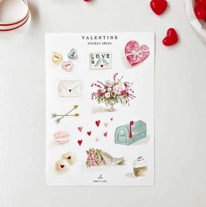 Valentine Stickers, 2 sheets