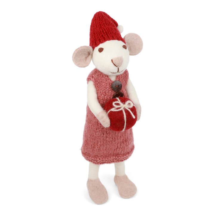 Felt Mouse with Present, 2 Sizes, 2 Styles