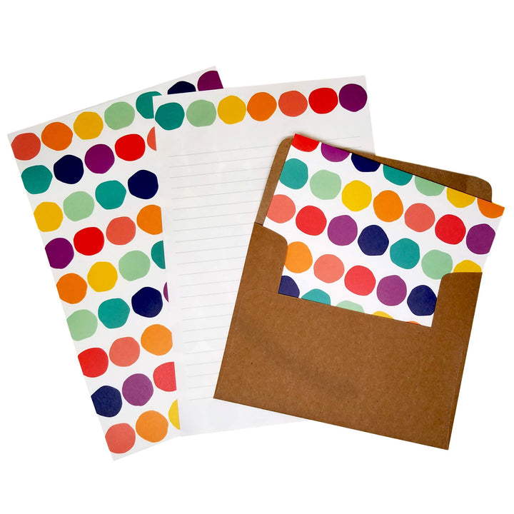 Rainbow Dot Stationery Set