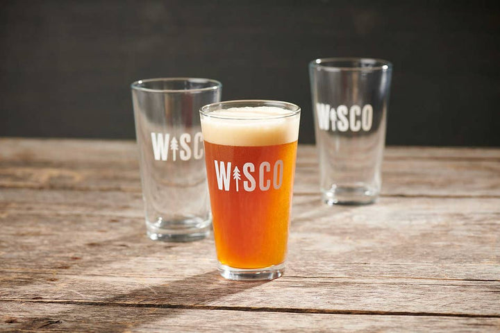 WISCO Pint Glass, 16 oz