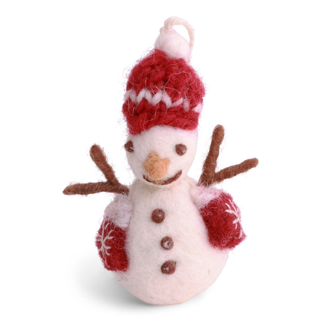 Felt Snowman with Hat and Mittens, 3 Colors