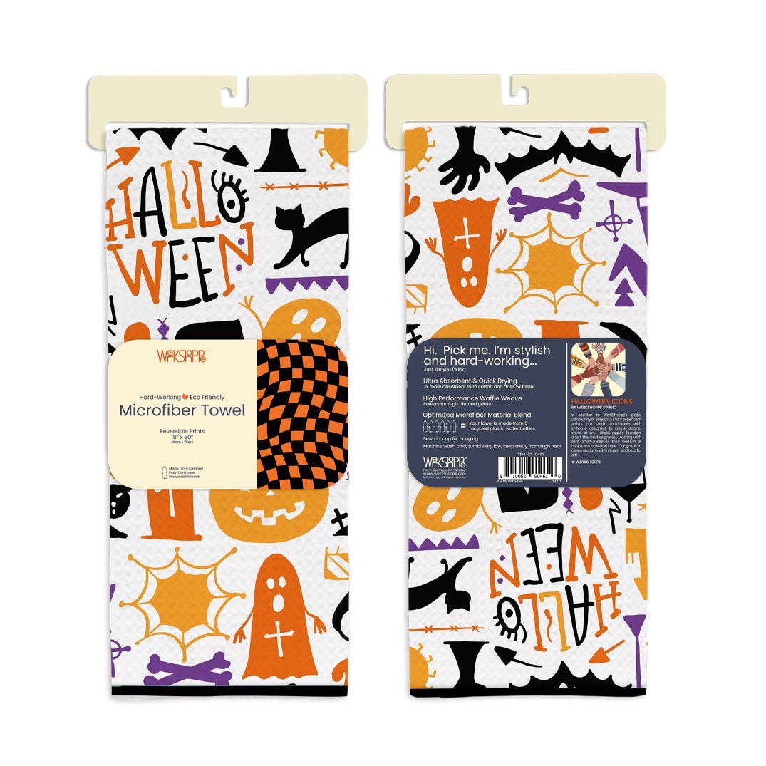 Halloween Icons Microfiber Kitchen Towel