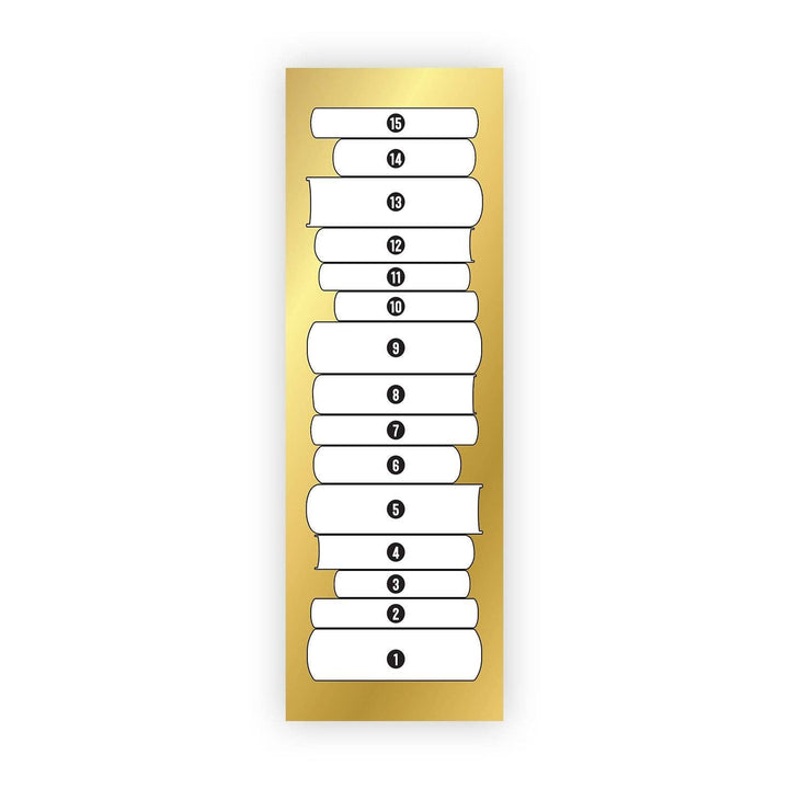 Labels for writing the titles of books for the book tracker bookmark.